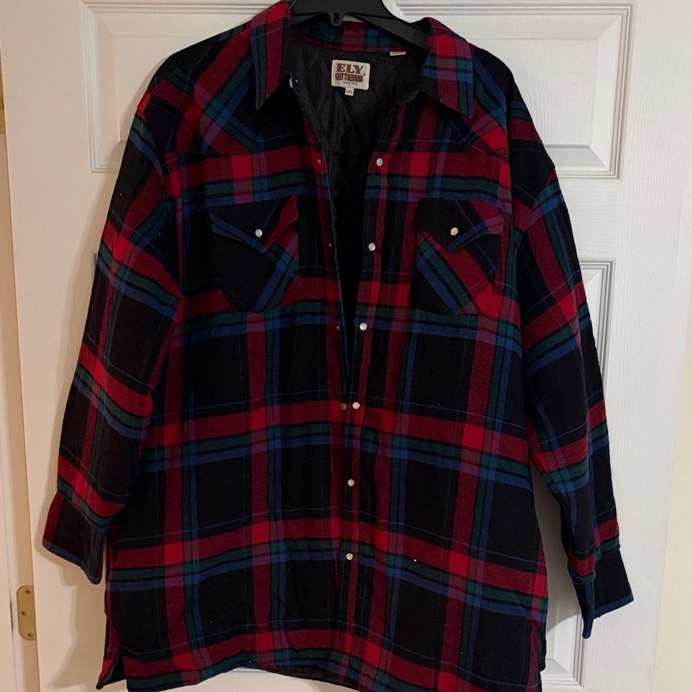 Ely Cattleman Men’s Long Sleeve Quilted Flannel